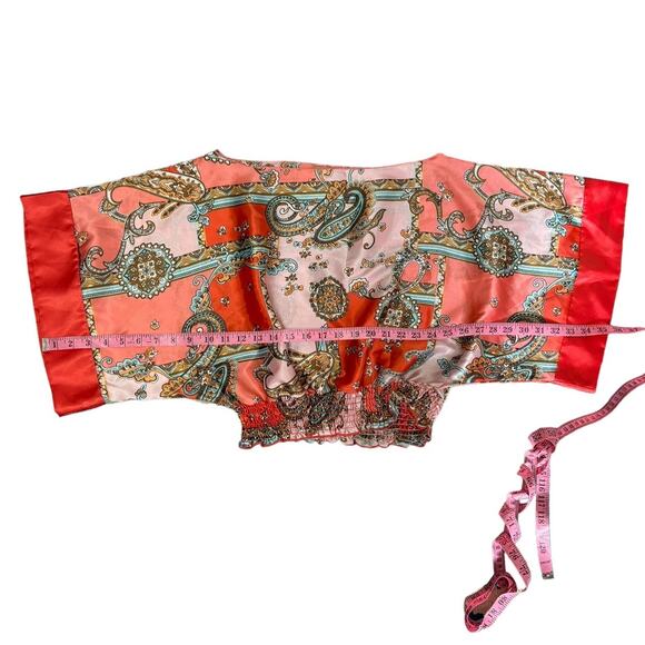 Twenty One Beautiful Vibrant Boho Paisley Blouse Size Large - Picture 8 of 9